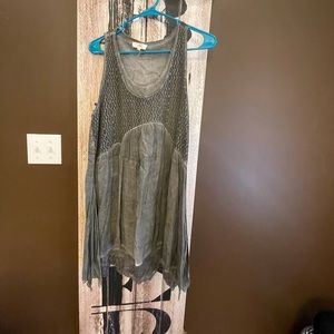 Medium gray entro lace dress.